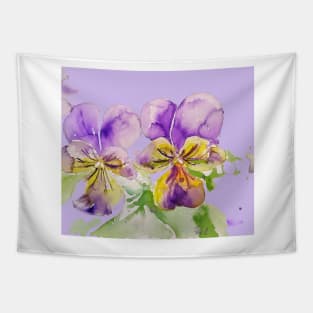Viola Watercolor Purple Flower Tapestry