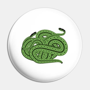 Two Slithering Green Snakes Reptiles Pin