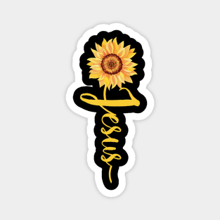 Jesus Sunflower Design Christian Gift Magnet