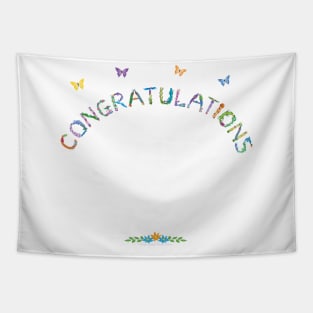 CONGRATULATIONS - tropical word art Tapestry