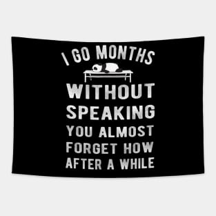 I go months without speaking Lazy Cute Panda Bear Animal Tapestry