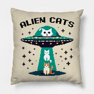 Alien Cats Pixel Pillow