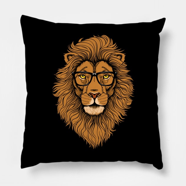 Hipster Lion Graphic Animal Street Style Pillow by dukito