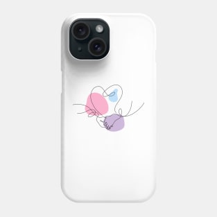 Heart Shaped Hand Draw One Continuous Line Phone Case