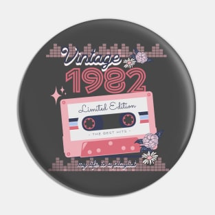 Vintage 1982 Limited Edition Music Cassette Birthday Gift Pin
