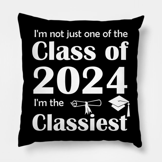 Lispe Not Just One of the Class of 2024 (white lettering) Pillow by Lispe