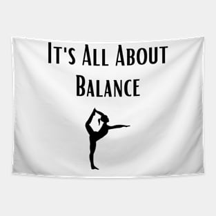 Yoga Funny Meditation It's All About Balance Tapestry