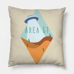 Diamond Area 51 Desert in Teal Pillow