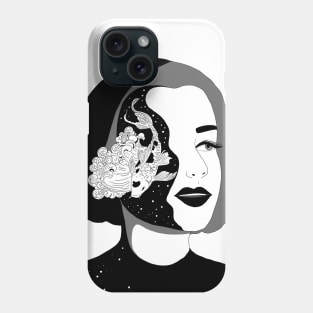 Koi fish surreal girl Phone Case