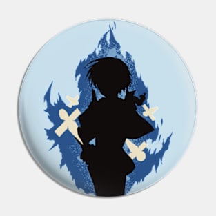 Seika Lamprogue Fire Aura with His Shikigami from The Reincarnation of the Strongest Exorcist in Another World or Saikyou Onmyouji no Isekai Tenseiki in Cool Simple Silhouette Pin