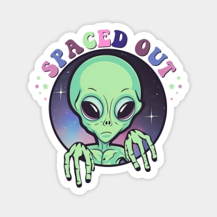 "Spaced Out" Green Alien Magnet