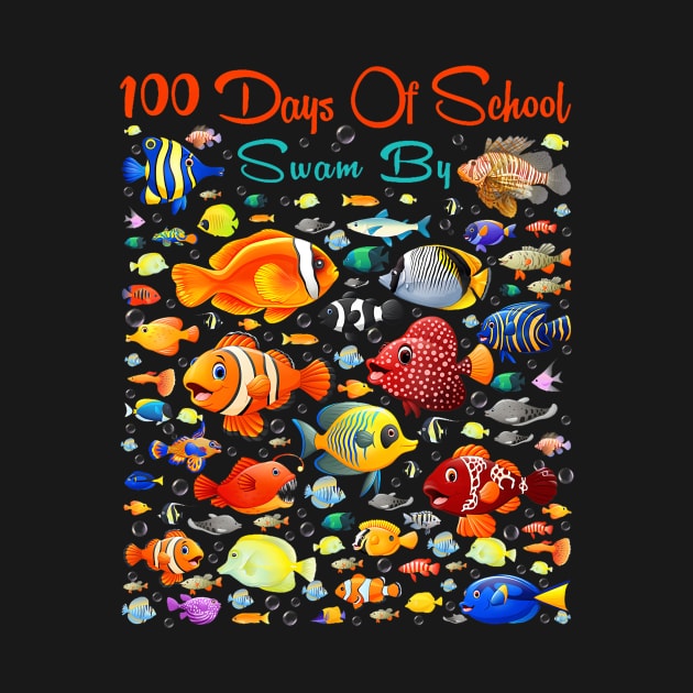 100 Days Of School Swam By Ocean Fishes 100 Days Smarter Kid by Daysy1