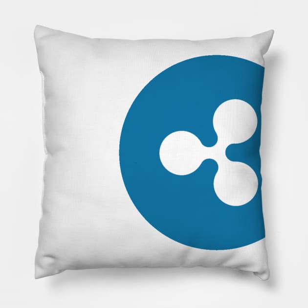 Ripple Logo Large Pillow by CryptographTees