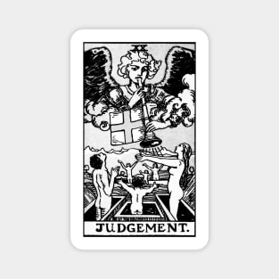 XX. Judgement Tarot Card | Black and white Magnet