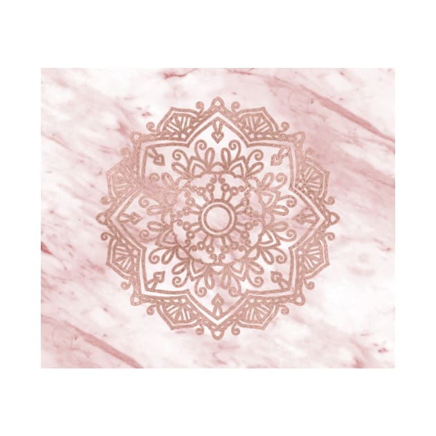 Rose gold mandala - pink marble II by marbleco