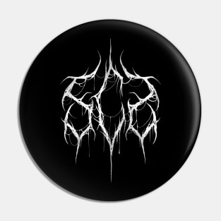 SCS Black Metal Logo (White) Pin