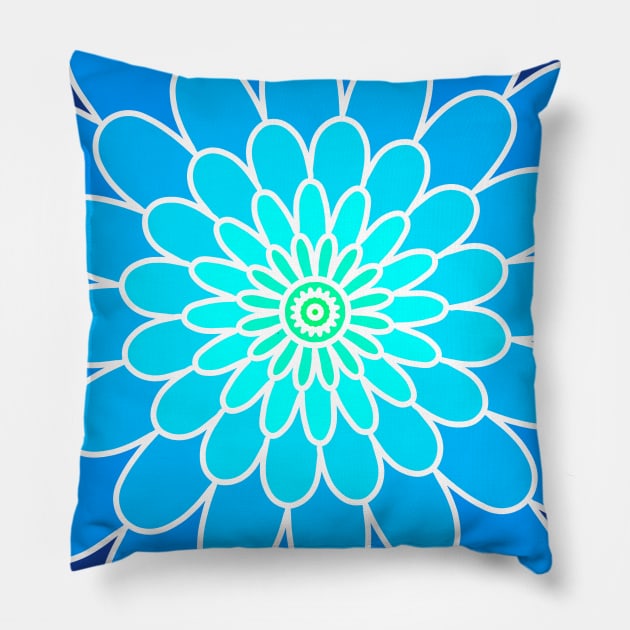 blue flower Pillow by Mr. Mehra