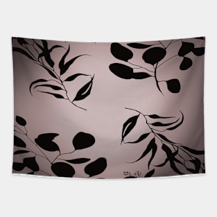 Gradient black flowers Tapestry