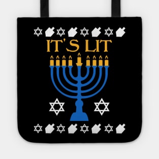 It's Lit Hanukkah Jewish Holiday Chanukah Tote