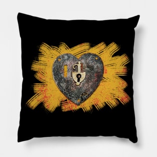 Grunge gothic Metal Heart Pillow