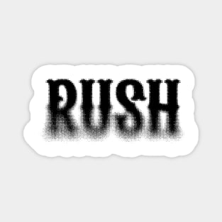 rush band merch text halftone design Magnet