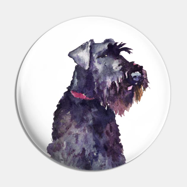 Watercolor Giant Schnauzer - Dog Lovers Pin by Edd Paint Something