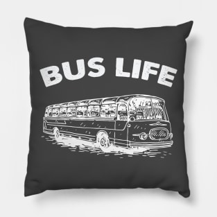 Bus Life Skoolie Vintage Bus Pillow