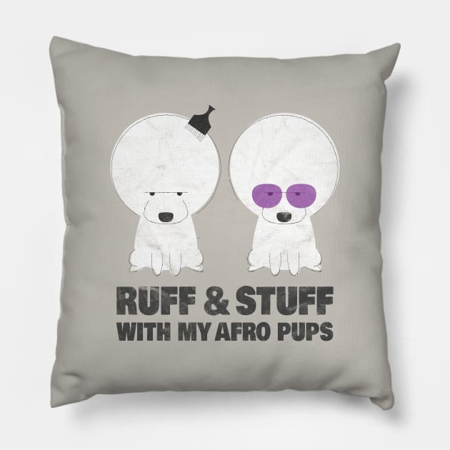 Afro Pups (Ruff & Stuff) Pillow by gabradoodle