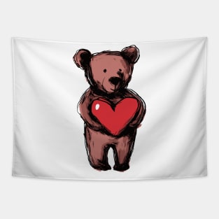 Valentine's day gift. Bear with Heart Tapestry