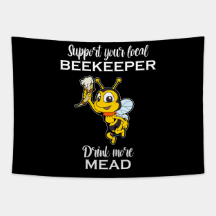 Drink more mead - Bee with drinking horn - Mead Tapestry