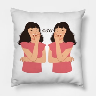 555 Thai Girls Laughing Pillow