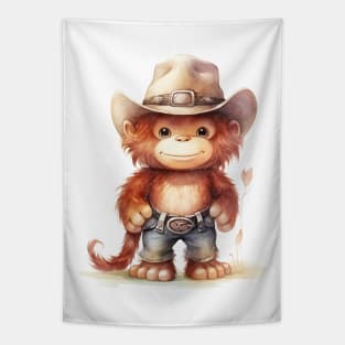 Orangutan Wearing a Cowboy Hat Tapestry