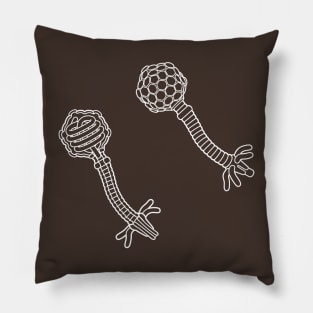 Lambda Bacteriophage White Line Drawing Pillow