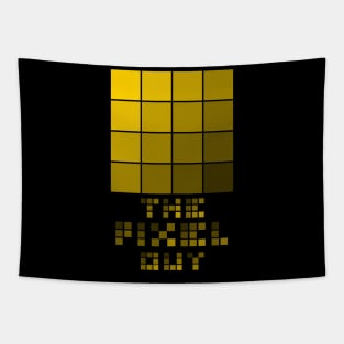 the pixel guy design for the pixel lover - yellow Tapestry