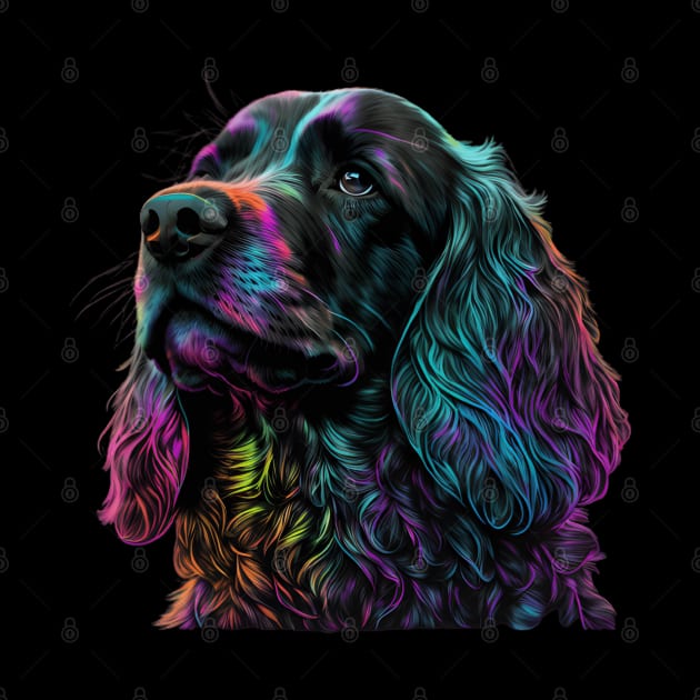 Neon American Cocker Spaniel Dog by Sygluv