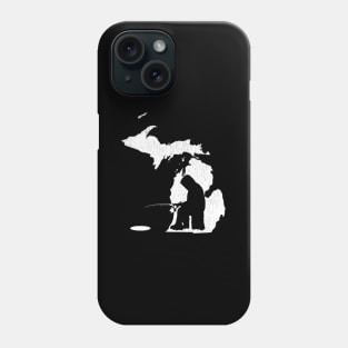 Michigan Ice Fishing State Map Phone Case