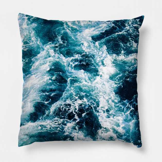 Ocean Waves Pillow by sparkling-in-silence