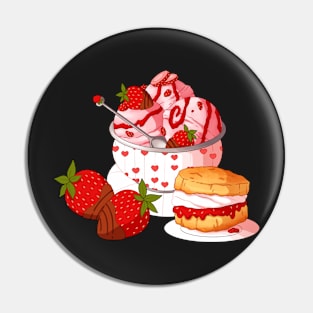 Strawberries and Cream Snacks Pin