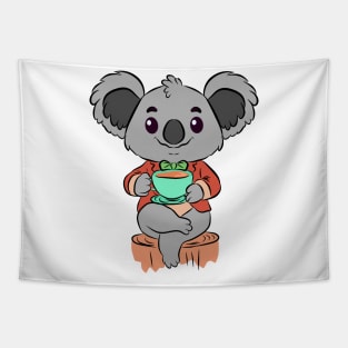 Koala drinking tea Tapestry