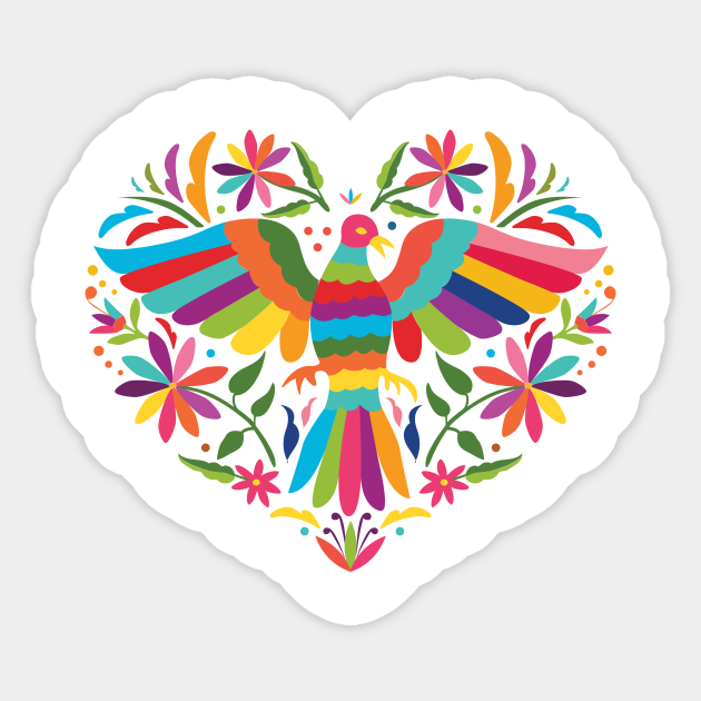Mexican Otomí Heart Design - Mexican Otomi Heart Design - Sticker | TeePublic Mexican Otomí Heart Design - Mexican Otomi Heart Design - Sticker | TeePublic