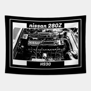 NISSAN DATSUN 280Z FAIRLADY ENGINE (Black Version) Tapestry