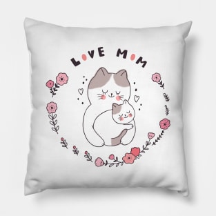 Cat Love Mom Pillow