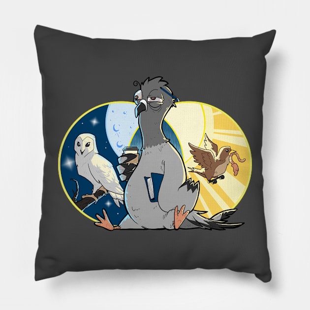 Permanently Exhausted Pigeon Pillow by leckydesigns