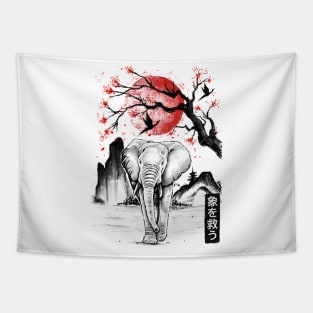 Elephant Japanese Tapestry