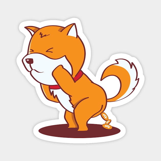 Dogecoin laughs at bitcoing Magnet by APDesign