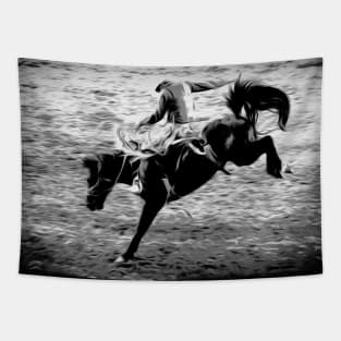 Rodeo Cowboy - Bucking Bronco Rider Tapestry