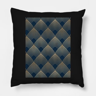Navy and Gold Geo Art Deco Pattern Pillow