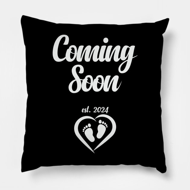 Coming Soon eat. 2024 Birth announcement Pillow by RandyRaePrints