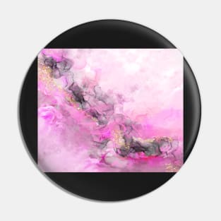 Digital alcohol ink abstract with gold foil Pin