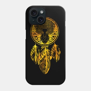 Deer Revealed in Dream Catcher, Orange Fire Phone Case